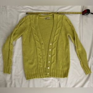 Old Navy super cozy warm lime green button down cardigan, size S.